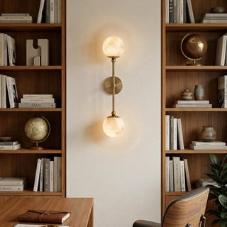 Celestial Double Alabaster Globe Wall Sconce - Vidirlighting