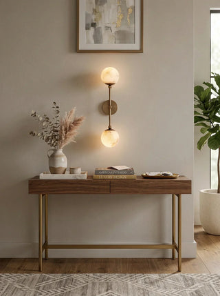 Celestial Double Alabaster Globe Wall Sconce - Vidirlighting