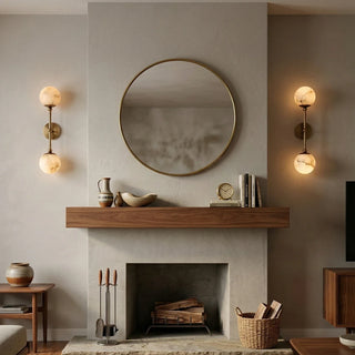 Celestial Double Alabaster Globe Wall Sconce - Vidirlighting