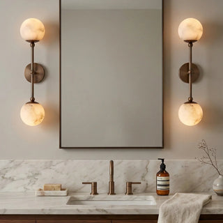 Celestial Double Alabaster Globe Wall Sconce - Vidirlighting