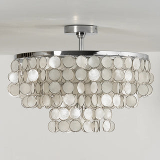 Chrome Natural Capiz Shell Disc Ceiling Light - Vidirlighting
