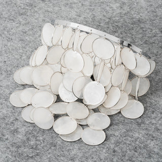 Chrome Round Tiered Capiz Shell Wall Lamp - Vidirlighting