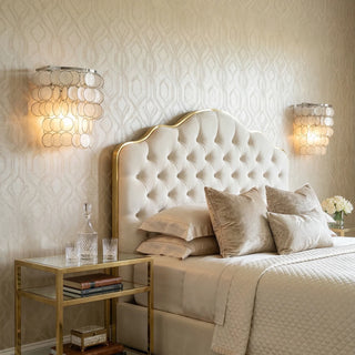 Chrome Round Tiered Capiz Shell Wall Lamp - Vidirlighting