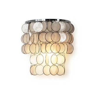 Chrome Round Tiered Capiz Shell Wall Lamp - Vidirlighting
