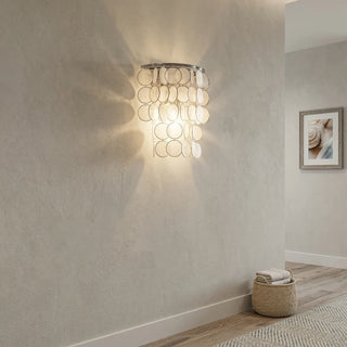 Chrome Round Tiered Capiz Shell Wall Lamp - Vidirlighting