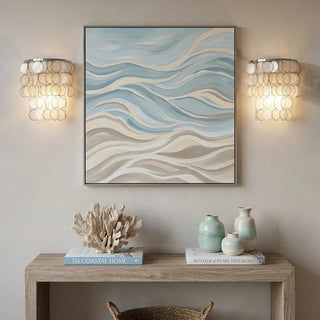 Chrome Round Tiered Capiz Shell Wall Lamp - Vidirlighting