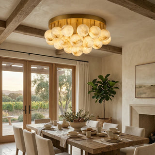 Clustered Aurelia Alabaster Globe Ceiling Light