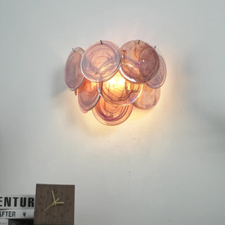 Colorful Swirling Glass Round Wall Lamp