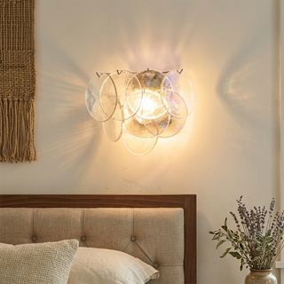 Colorful Swirling Glass Round Wall Lamp