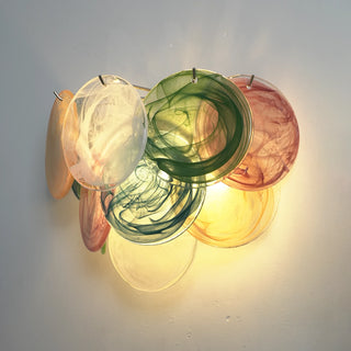 Colorful Swirling Glass Round Wall Lamp