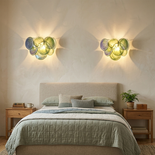 Colorful Swirling Glass Round Wall Lamp