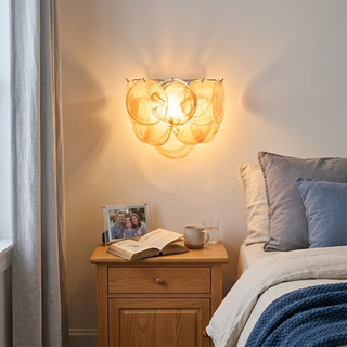 Colorful Swirling Glass Round Wall Lamp