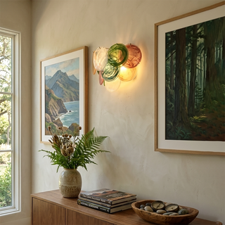 Colorful Swirling Glass Round Wall Lamp