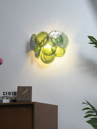 Colorful Swirling Glass Round Wall Lamp