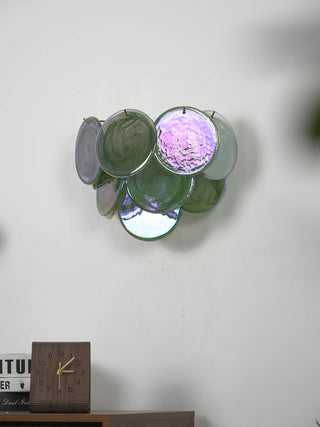 Colorful Swirling Glass Round Wall Lamp