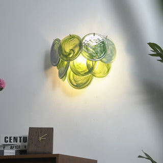 Colorful Swirling Glass Round Wall Lamp
