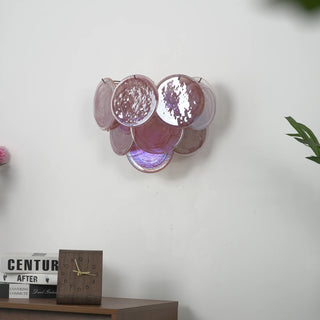 Colorful Swirling Glass Round Wall Lamp