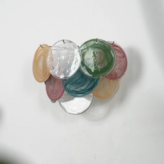 Colorful Swirling Glass Round Wall Lamp
