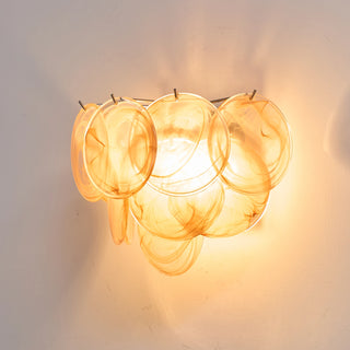 Colorful Swirling Glass Round Wall Lamp