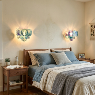 Colorful Swirling Glass Round Wall Lamp