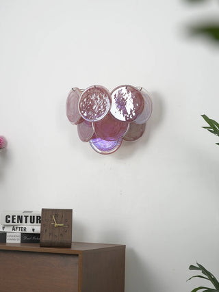 Colorful Swirling Glass Round Wall Lamp