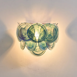 Colorful Swirling Glass Round Wall Lamp