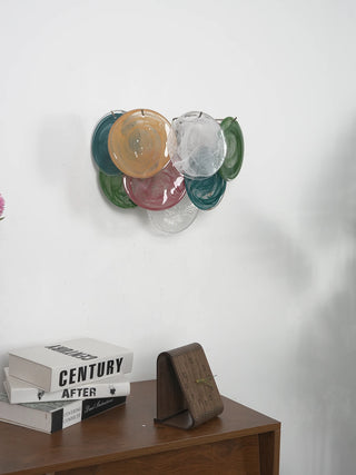 Colorful Swirling Glass Round Wall Lamp
