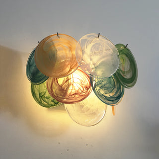 Colorful Swirling Glass Round Wall Lamp
