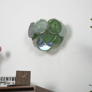 Colorful Swirling Glass Round Wall Lamp