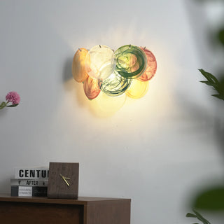 Colorful Swirling Glass Round Wall Lamp