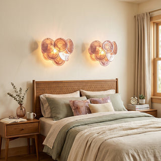 Colorful Swirling Glass Round Wall Lamp