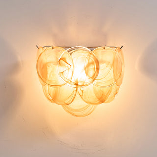 Colorful Swirling Glass Round Wall Lamp