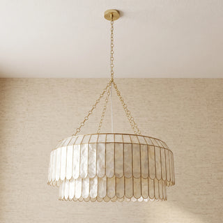 Columnar Capiz Shell Chandelier