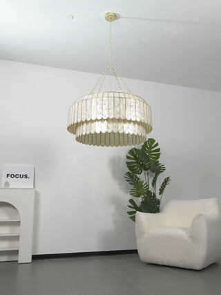 Columnar Capiz Shell Chandelier