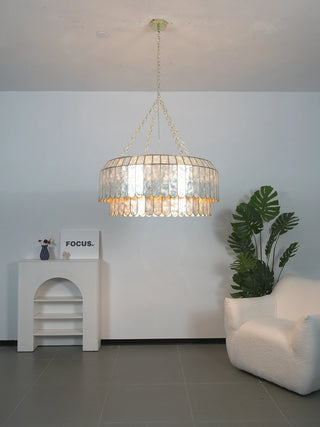Columnar Capiz Shell Chandelier