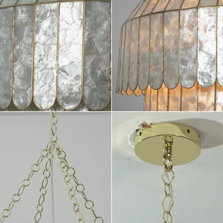 Columnar Capiz Shell Chandelier