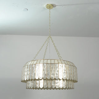 Columnar Capiz Shell Chandelier