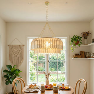 Columnar Capiz Shell Chandelier