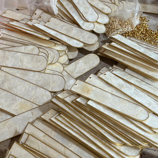 Columnar Capiz Shell Chandelier