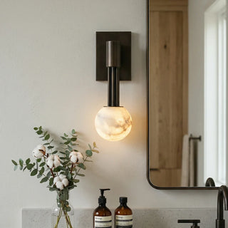 Columnar Obra Spherical Alabaster Wall Lamp