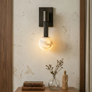 Columnar Obra Spherical Alabaster Wall Lamp