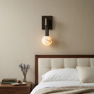 Columnar Obra Spherical Alabaster Wall Lamp