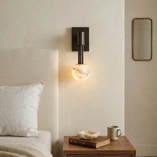 Columnar Obra Spherical Alabaster Wall Lamp