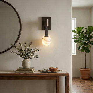 Columnar Obra Spherical Alabaster Wall Lamp