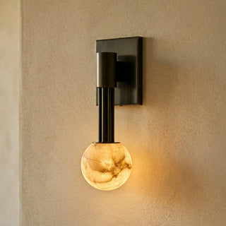 Columnar Obra Spherical Alabaster Wall Lamp