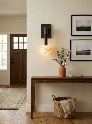 Columnar Obra Spherical Alabaster Wall Lamp