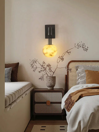 Columnar Obra Spherical Alabaster Wall Lamp