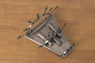 Conca Glass Disc Wall Sconce Vidirlighting Heavy-Duty Metal Mounting Backplate Flatlay Showing Tiered Hanging Pegs and Ceramic Light Sockets