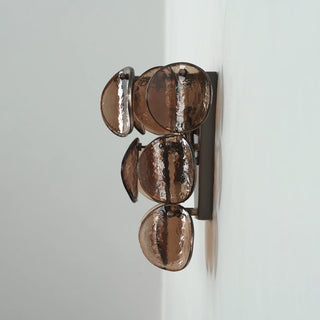 Conca Glass Disc Wall Sconce Vidirlighting 90-Degree Side Profile View Highlighting Wall Projection Depth and Tiered Metal Arm Architecture