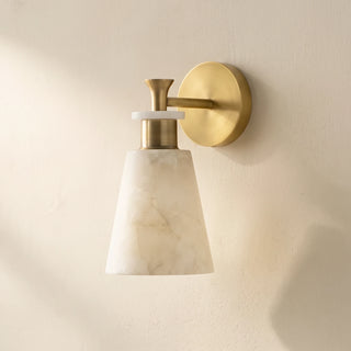Conical Tapered Alabaster Wall Sconce